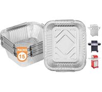 720-0830H Lot de 15 bacs à graisse pour bac à graisse Nexgrill 720-0830x pièces de rechange 720-0888 720-0896B 720-0888S en aluminium jetables pour grille Nexgrill