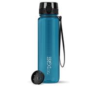 720°DGREE Gourde 1l “uberBottle“ +Tamis à Fruit, crystalClear - Sans BPA, Anti-fuite - Bouteille d'Eau transparent, Water Bottle idéale pour Sport, Randonnée, Gym, Camping, Université, Voyage, Travail