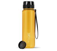 720°DGREE Gourde 1l “uberBottle“ +Tamis à Fruit, crystalClear - Sans BPA, Anti-fuite - Bouteille d'Eau transparent, Water Bottle idéale pour Sport, Randonnée, Gym, Camping, Université, Voyage, Travail
