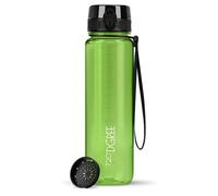 720°DGREE Gourde 1l “uberBottle“ +Tamis à Fruit, crystalClear - Sans BPA, Anti-fuite - Bouteille d'Eau transparent, Water Bottle idéale pour Sport, Randonnée, Gym, Camping, Université, Voyage, Travail