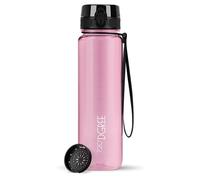 720°DGREE Gourde 1l “uberBottle“ +Tamis à Fruit, crystalClear - Sans BPA, Anti-fuite - Bouteille d'Eau transparent, Water Bottle idéale pour Sport, Randonnée, Gym, Camping, Université, Voyage, Travail