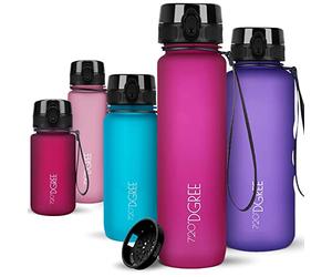 720°DGREE Gourde 1l “uberBottle“ +Tamis à Fruit, softTouch - Sans BPA, Anti-fuite - Bouteille d'Eau, Water Bottle idéale pour Sport, Randonnée, Gym, Camping, Université, Voyage, Travail, Yoga, Enfant