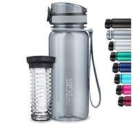 720°DGREE Gourde d'Eau 650ml “uberBottle“ +Fruit-Infuseur, crystalClear - Sans BPA, Anti-fuite - Bouteille, water bottle idéale pour Enfants, École, Sport, Randonnée, Camping, Université, Voyage