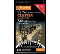 720 LED Multi Action Blanc Chaud Grappe Noël Lumières Avec Minuteur - PREMIER