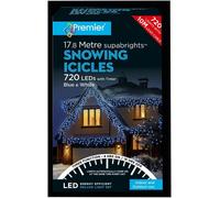 720 Lumières LED En Neige Icicle Bleues Et Blanches Avec Minuteur - PREMIER