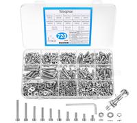 720 Pièces Kit de Vis M4, Vis à Tête Cylindrique Inbus avec Écrous, Vis et Rondelles en Acier Inoxydable, Jeu de Vis et Écrous M4, Assortiment de Vis Métalliques pour Machines