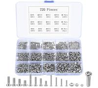 720 Pièces M2 M3 M4 Kit Vis Écrous Têtes Ronde Cylindrique Torx Réparation Vélos Motos Industrie