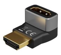 Goobay Adaptateur HDMI¿ Coudé 90° Vertical, 8K @ 60 Hz, Plaqué Or