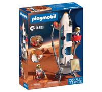 Playmobil Jeu Fusée d'exploration Mars ESA 72011 – rampe de lancement, 2 astronautes, 71 pièces