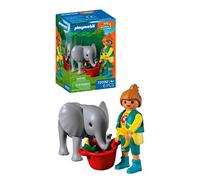 Playmobil - Zoo: Baby Elephant And Zookeeper (72092) Toy NEUF