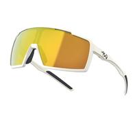 720armour A-fei Lunettes de soleil de sport pour homme et femme - Verres UV400 HiColor pour la course, le cyclisme, le baseball, le VTT et la course à pied, Flamme blanche mate avec lentille dorée
