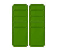 7210-PC Lot de 10 couvercles de rechange rectangulaires en plastique Pyrex pour 3 tasses (14,6 x 19,7 cm) Vert