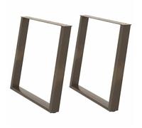 723283& Pieds de table à manger - Haut de gamme - en forme de U, 2 pièces, acier naturel, 100 x (72-73) cm
