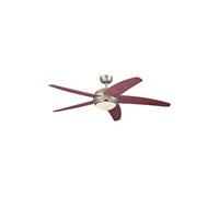 72564 Ventilateur de plafond d'intérieur à cinq pales et une lampe Bendan de 132 cm, finition en étain foncé