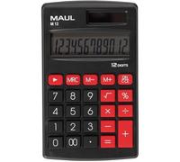 [7261490] MAUL Calculatrice Poche M12 Pile et Solaire 12 chiffres 69x115mm Noir