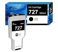 727 Noir Mat Cartouche d'encre 300-ml C1Q12A pour HP 727 | Compatible pour HP DesignJet T1530 T2500 T920 T930 T1500(1x MBK)