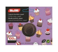 ibili Moule Praline 729204 – papier brun, 100 unités, 4 x 4 x 2 cm