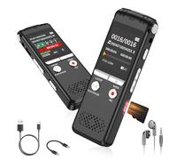 72GB Enregistreur Numérique avec Fonction VOR et Réduction du Bruit par IA - Enregistreur Vocal avec Fonction de Lecture pour Réunions, Cours et Interviews,Professionnel, Dictaphone, pour étudiants