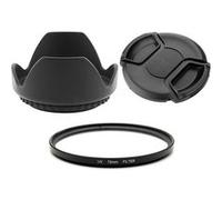 72mm - Kit Protecteur Filtre UV, Paresoleil et Cache de protection pour Canon, Nikon, Sigma, Fujinon, Rokinon G