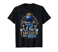 72nd Birthday Women Cheers to 72 Years Fabulous Since 1954 T-Shirt