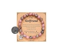 72ore Bracelet « To My Girlfriend » de Boyfriend « I Love You In 100 Languages » - Bracelet rose et rouge - Cadeau d'anniversaire, de Saint-Valentin, de Noël, d'Halloween, de petite amie