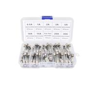 72Pcs 9 Valeurs 6x30mm Fusible en Verre, Kit de Fusibles à Soufflage Rapide, avec 10 PCS Siège de Fusible, Voiture Verre Tube Fusible Assorties Kit, 250V 0.5A 1A 2A 3A 5A 10A 15A 20A 30A