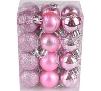 72Pcs Boules de Noël Boules de Noël décoratives à suspendre pour Noël Mariage Fiançailles Anniversaire Fête Rose