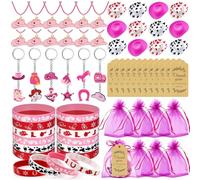 72Pcs Kit Anniversaire Cowgirl Fille,Cadeaux Anniversaire Enfants Invités,Fête d'anniversaire Western Princesse avec Sacs de Fête,Tatouages,Collier,Décorations et Idéal pour Pinata Party Favors