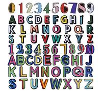 72PCS Lettres Numéro Thermocollantes, Brodé Thermocollant Alphabet Patches, Applique Numéro Patch, Lettres Brodées à Coudre ou Repasser, Réparation Décoratifs Repasser Patchs pour Vêtements Jeans