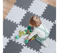 72pcs Tapis d'éveil Puzzle Tapis de jeu pour bébés et jeunes enfants 30x30cm blanc+gris foncé