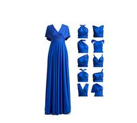 72styles Robe Infinity avec Bandeau, Robe Demoiselle d'honneur Femme Convertible, Longue, Grande Taille, Multi-Way, Soirée,Mariage Invitée, Bleu Royal, Taille Unique