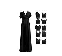 72styles Robe Infinity avec Bandeau, Robe Demoiselle d'honneur Femme Convertible, Longue, Grande Taille, Multi-Way, Soirée,Mariage Invitée, Noir, Taille Unique