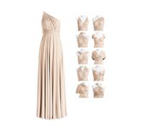 72styles Robe Infinity avec Bandeau, Robe Demoiselle d'honneur Femme Convertible, Longue, Grande Taille, Multi-Way, Soirée,Mariage Invitée, Champagne, Taille Unique