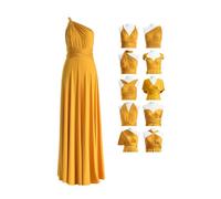72styles Robe Infinity avec Bandeau, Robe Demoiselle d'honneur Femme Convertible, Longue, Grande Taille, Multi-Way, Soirée,Mariage Invitée, Jaune Moutarde, Taille Unique