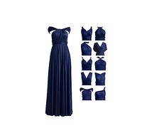 72styles Robe Infinity avec Bandeau, Robe Demoiselle d'honneur Femme Convertible, Longue, Grande Taille, Multi-Way, Soirée,Mariage Invitée, Bleu Marine, Taille Unique