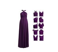 72styles Robe Infinity avec Bandeau, Robe Demoiselle d'honneur Femme Convertible, Longue, Grande Taille, Multi-Way, Soirée,Mariage Invitée, Violet Foncé, Taille Unique