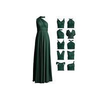 72styles Robe Infinity avec Bandeau, Robe Demoiselle d'honneur Femme Convertible, Longue, Grande Taille, Multi-Way, Soirée,Mariage Invitée, Vert Foncé, Taille Unique