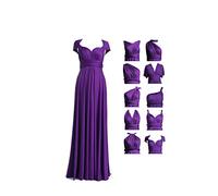 72styles Robe Infinity avec Bandeau, Robe Demoiselle d'honneur Femme Convertible, Longue, Grande Taille, Multi-Way, Soirée,Mariage Invitée, Violet, Taille Unique