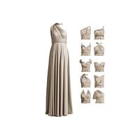 72styles Robe Infinity avec Bandeau, Robe Demoiselle d'honneur Femme Convertible, Longue, Grande Taille, Multi-Way, Soirée,Mariage Invitée, Taupe, Taille Unique