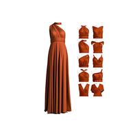 72styles Robe Infinity avec Bandeau, Robe Demoiselle d'honneur Femme Convertible, Longue, Grande Taille, Multi-Way, Soirée,Mariage Invitée, Orange Brûlée, Taille Unique Grande Taille