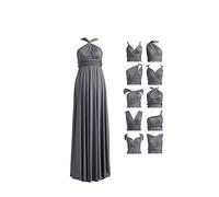 72styles Robe Infinity avec Bandeau, Robe Demoiselle d'honneur Femme Convertible, Longue, Grande Taille, Multi-Way, Soirée,Mariage Invitée, Gris Anthracite, Taille Unique