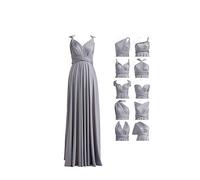 72styles Robe Infinity avec Bandeau, Robe Demoiselle d'honneur Femme Convertible, Longue, Grande Taille, Multi-Way, Soirée,Mariage Invitée, Gris, Taille Unique