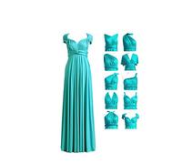72styles Robe Infinity avec Bandeau, Robe Demoiselle d'honneur Femme Convertible, Longue, Grande Taille, Multi-Way, Soirée,Mariage Invitée, Turquoise, Taille Unique