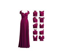 72styles Robe Infinity avec Bandeau, Robe Demoiselle d'honneur Femme Convertible, Longue, Grande Taille, Multi-Way, Soirée,Mariage Invitée, Prune, Taille Unique