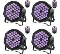 72W Lumière Noire UV, 36 LED UV Par Lumière de Scène avec Télécommandée pour Fête, Bar, Scène, Noël, Halloween, Mariage (4 Pièce)