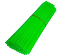 72x Couvre Rayon Roue Avant Arrière Jante Tube Paille Fendue 235 Mm (21 Pouces) Idéal Vélo Bmx Fixie Moto Cyclomoteur, Vert Multicolore