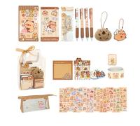 73/105/127 Pièces Ensemble De Fournitures Scolaires Comprenant Un Carnet Notes Dessin Animé Étui À Stylos En Papier Autocollant Des Signets Porte-clés Thème Dessin Animé