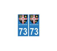 73 Bourg-Saint-Maurice blason autocollant plaque immatriculation ville - Angles : droits