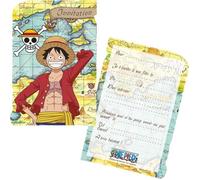 73 - One Piece : Lot de 8 cartons d'invitation 16 x 10 cm avec enveloppes (Bleu)
