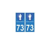 73 Saint-Jean-de-Maurienne blason autocollant plaque immatriculation ville - Angles : arrondis